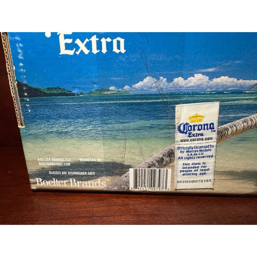 2007 Corona Extra Pub Glass Collection 16oz Beer Glasses Gift Set Four 4 Glasses - Picture 9 of 12